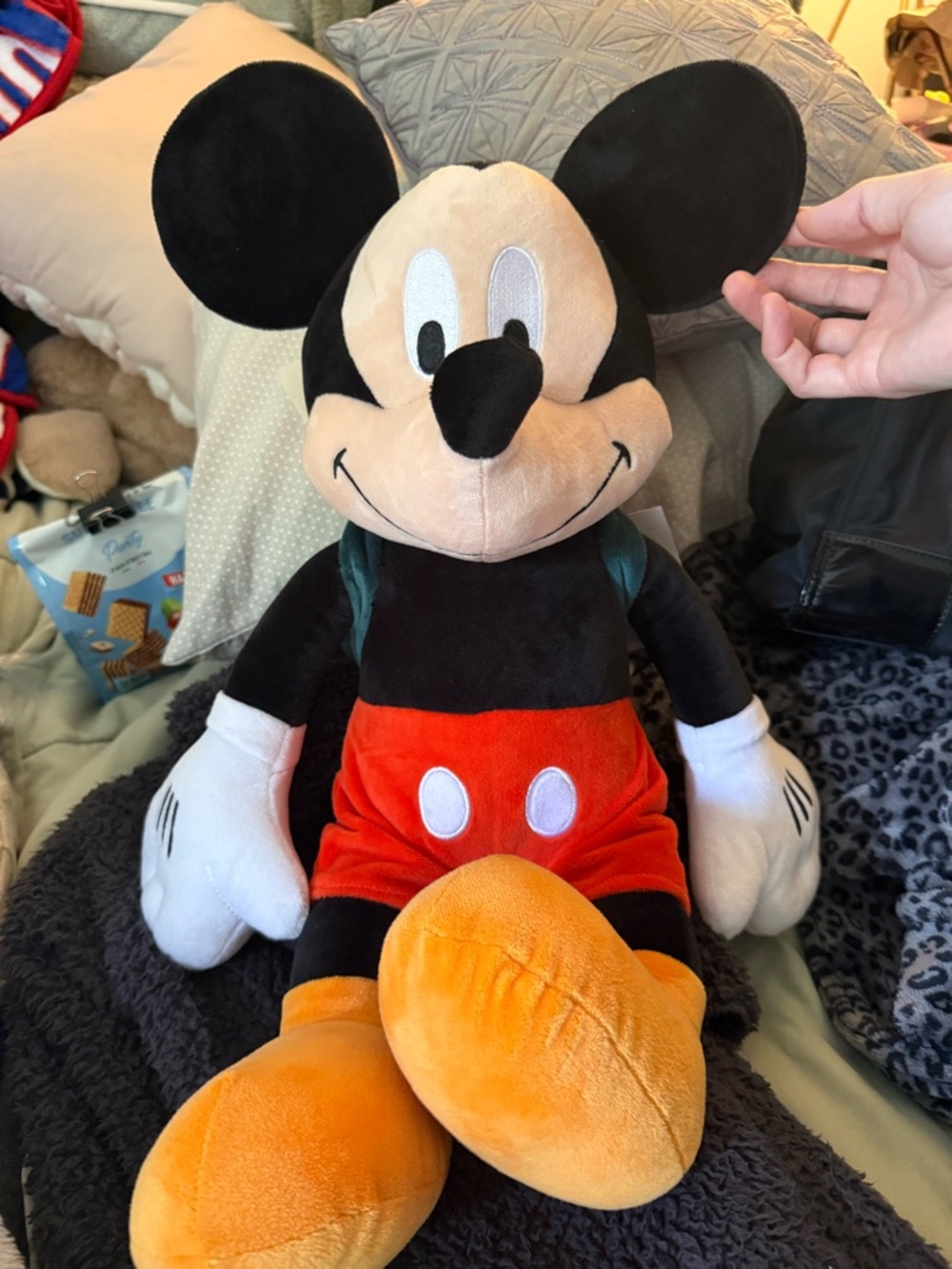 Disney Mickey Mouse Plush in Black, Red, White and Orange